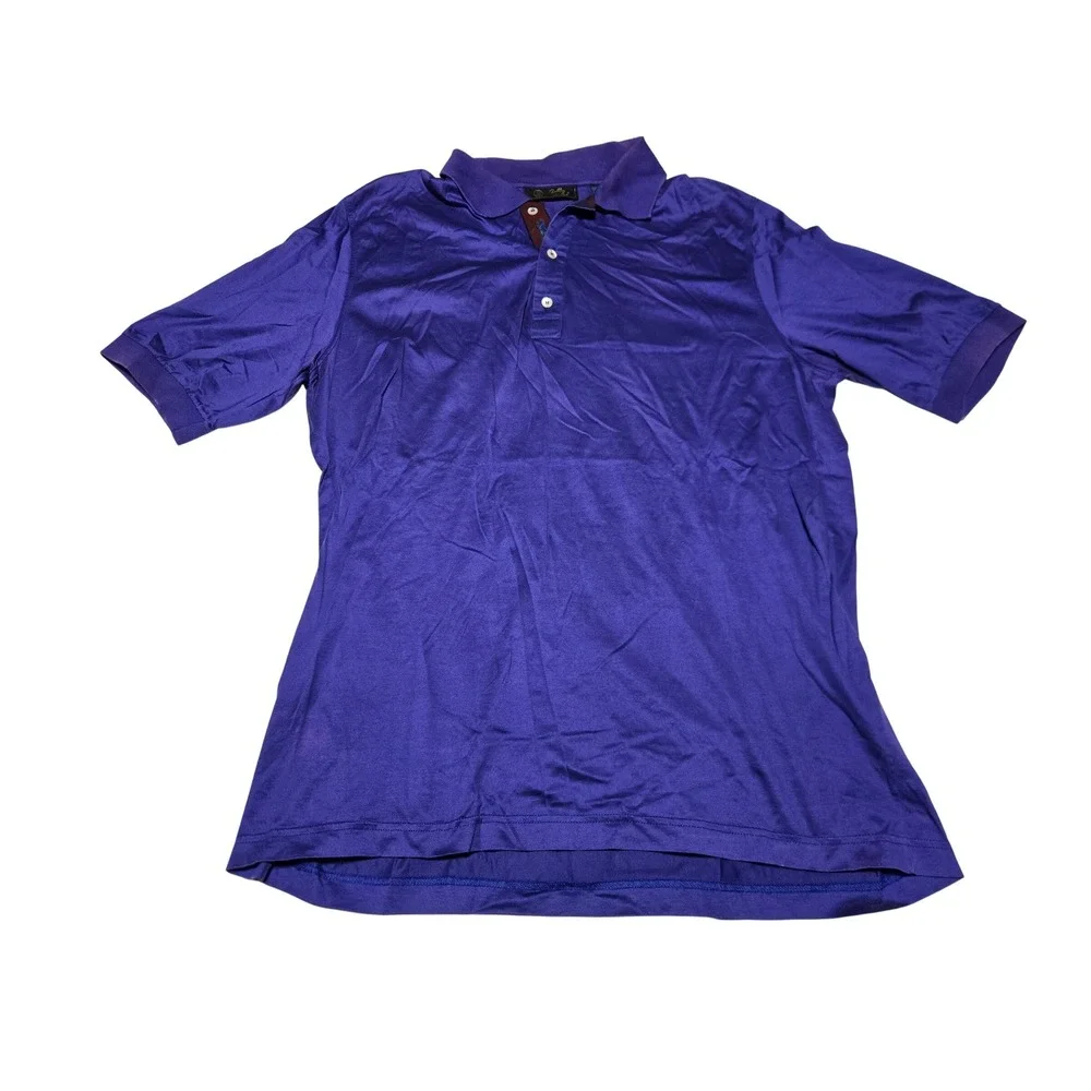 Bobby Jones Purple Golf Polo Shirt  100% Mercerized Cotton Men's L Made in Italy